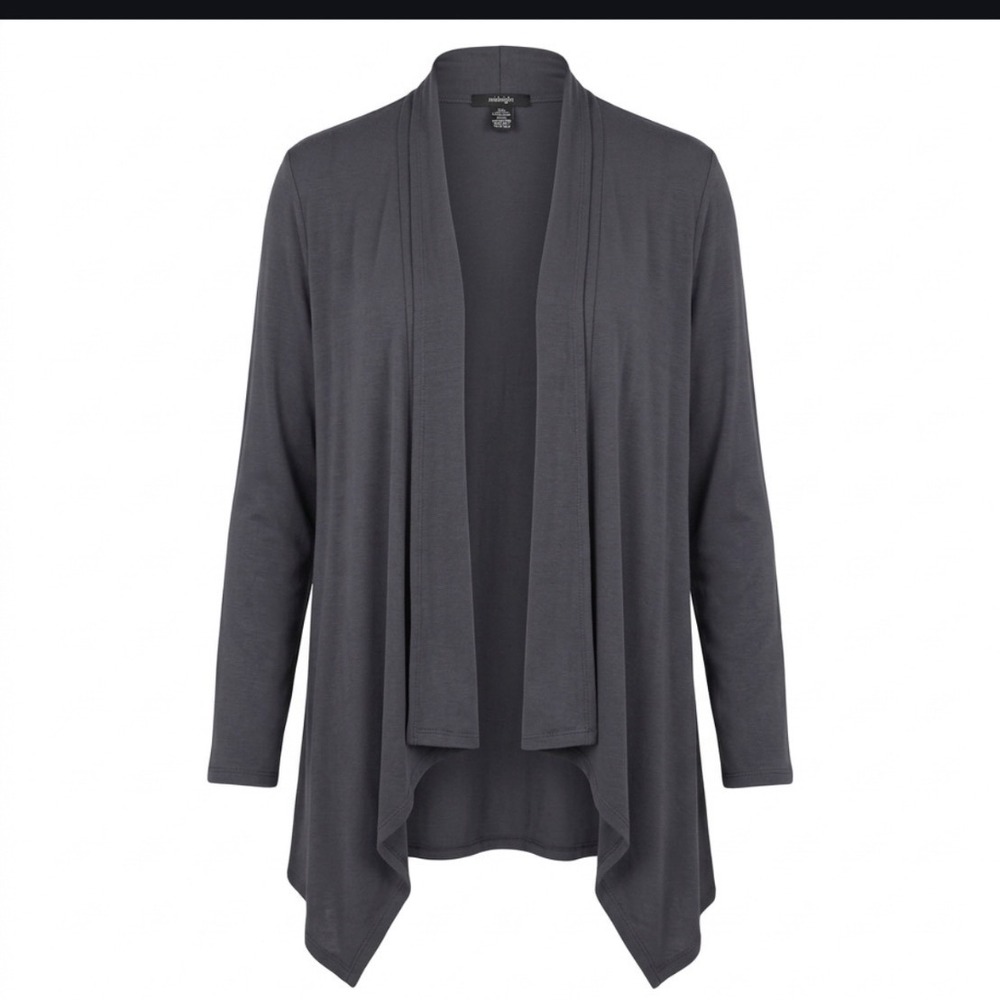 Midnight by Carole Hochman Women's XXL Soft Gray Lounge Cardigan Top